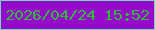文字の大きさ：3、枠の色：79d6c2、背景の色：9509cb、文字の色：31b93a 無料ブログパーツのブログ時計
