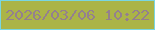文字の大きさ：4、枠の色：79d6e2、背景の色：abb447、文字の色：94808e 無料ブログパーツのブログ時計