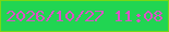 文字の大きさ：5、枠の色：79d715、背景の色：21d552、文字の色：db53c6 無料ブログパーツのブログ時計