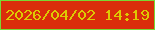 文字の大きさ：5、枠の色：79d734、背景の色：da2d0b、文字の色：ddc903 無料ブログパーツのブログ時計