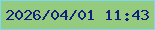 文字の大きさ：1、枠の色：79d9f7、背景の色：95cb7f、文字の色：13207f 無料ブログパーツのブログ時計