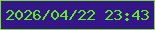 文字の大きさ：4、枠の色：79da3d、背景の色：341688、文字の色：5bef22 無料ブログパーツのブログ時計