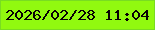 文字の大きさ：3、枠の色：79dc22、背景の色：91f90f、文字の色：090105 無料ブログパーツのブログ時計