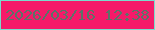文字の大きさ：3、枠の色：79dccd、背景の色：f51a69、文字の色：5c7368 無料ブログパーツのブログ時計