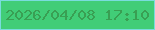 文字の大きさ：5、枠の色：79dcdc、背景の色：41cd77、文字の色：399f53 無料ブログパーツのブログ時計