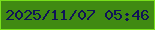 文字の大きさ：1、枠の色：79e01c、背景の色：408a12、文字の色：101357 無料ブログパーツのブログ時計
