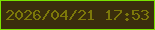 文字の大きさ：1、枠の色：79e301、背景の色：3a2e0c、文字の色：7c780a 無料ブログパーツのブログ時計