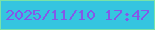 文字の大きさ：3、枠の色：79e3a8、背景の色：35c5e0、文字の色：8458e8 無料ブログパーツのブログ時計