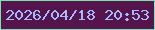 文字の大きさ：3、枠の色：79e4ac、背景の色：56144c、文字の色：a4bbff 無料ブログパーツのブログ時計