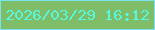 文字の大きさ：3、枠の色：79e4ef、背景の色：7fbd69、文字の色：57f8e0 無料ブログパーツのブログ時計
