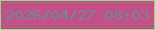 文字の大きさ：4、枠の色：79e683、背景の色：c35184、文字の色：6d87a6 無料ブログパーツのブログ時計