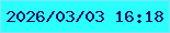 文字の大きさ：1、枠の色：79e7f5、背景の色：2afffc、文字の色：28145c 無料ブログパーツのブログ時計