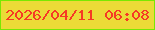 文字の大きさ：2、枠の色：79e802、背景の色：ebdb37、文字の色：f63a25 無料ブログパーツのブログ時計