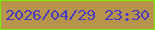 文字の大きさ：3、枠の色：79e905、背景の色：b8934c、文字の色：473bc2 無料ブログパーツのブログ時計