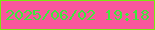 文字の大きさ：1、枠の色：79e910、背景の色：f9569d、文字の色：3ee83d 無料ブログパーツのブログ時計