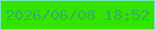 文字の大きさ：4、枠の色：79e9bb、背景の色：34e401、文字の色：34b05e 無料ブログパーツのブログ時計