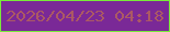 文字の大きさ：3、枠の色：79eb39、背景の色：7a2997、文字の色：ab5964 無料ブログパーツのブログ時計