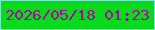 文字の大きさ：5、枠の色：79ebd0、背景の色：09da1e、文字の色：a00c98 無料ブログパーツのブログ時計