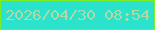 文字の大きさ：2、枠の色：79ee26、背景の色：2be3cc、文字の色：b0daa5 無料ブログパーツのブログ時計