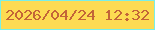 文字の大きさ：5、枠の色：79efe6、背景の色：fddb52、文字の色：c36538 無料ブログパーツのブログ時計