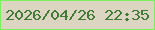 文字の大きさ：3、枠の色：79f05c、背景の色：dbd5c1、文字の色：407a36 無料ブログパーツのブログ時計
