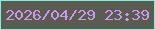 文字の大きさ：1、枠の色：79f1e5、背景の色：595c4f、文字の色：ca97f2 無料ブログパーツのブログ時計
