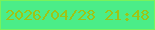 文字の大きさ：5、枠の色：79f25b、背景の色：4bed88、文字の色：9ec415 無料ブログパーツのブログ時計