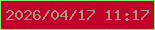 文字の大きさ：1、枠の色：79f26d、背景の色：bf032a、文字の色：ac9385 無料ブログパーツのブログ時計