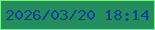 文字の大きさ：1、枠の色：79f28e、背景の色：248d5d、文字の色：0c4291 無料ブログパーツのブログ時計