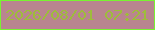文字の大きさ：3、枠の色：79f331、背景の色：b9858f、文字の色：9ebc3b 無料ブログパーツのブログ時計