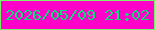 文字の大きさ：2、枠の色：79f469、背景の色：fe02ca、文字の色：0bdd7d 無料ブログパーツのブログ時計