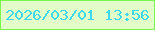 文字の大きさ：2、枠の色：79f54e、背景の色：e2fdc7、文字の色：3fd9ec 無料ブログパーツのブログ時計