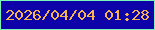 文字の大きさ：3、枠の色：79f5b6、背景の色：0e03a9、文字の色：f5b450 無料ブログパーツのブログ時計