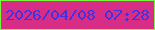 文字の大きさ：1、枠の色：79f63e、背景の色：d82d87、文字の色：3f32e0 無料ブログパーツのブログ時計