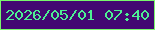 文字の大きさ：2、枠の色：79f76c、背景の色：430872、文字の色：4df093 無料ブログパーツのブログ時計