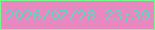 文字の大きさ：4、枠の色：79f88d、背景の色：e789c0、文字の色：62d5bd 無料ブログパーツのブログ時計