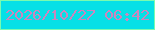 文字の大きさ：5、枠の色：79fbaf、背景の色：06e0e6、文字の色：cb86be 無料ブログパーツのブログ時計