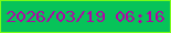 文字の大きさ：2、枠の色：79fc18、背景の色：07c359、文字の色：af07a5 無料ブログパーツのブログ時計