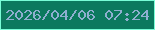 文字の大きさ：4、枠の色：79fcd6、背景の色：0c795e、文字の色：8eafd0 無料ブログパーツのブログ時計