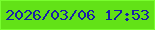 文字の大きさ：3、枠の色：79fe2f、背景の色：62e217、文字の色：1820a8 無料ブログパーツのブログ時計