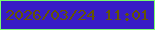文字の大きさ：2、枠の色：79fe6e、背景の色：381cc5、文字の色：655403 無料ブログパーツのブログ時計