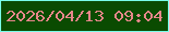 文字の大きさ：4、枠の色：79ffea、背景の色：0a4b01、文字の色：e7878a 無料ブログパーツのブログ時計