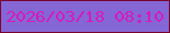 文字の大きさ：5、枠の色：7a0030、背景の色：8467d5、文字の色：d41bb9 無料ブログパーツのブログ時計