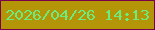 文字の大きさ：1、枠の色：7a0148、背景の色：b49507、文字の色：6cec7d 無料ブログパーツのブログ時計