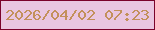 文字の大きさ：3、枠の色：7a032c、背景の色：e9c6e1、文字の色：c3905b 無料ブログパーツのブログ時計