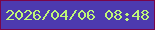 文字の大きさ：5、枠の色：7a0549、背景の色：4d3aaf、文字の色：bff679 無料ブログパーツのブログ時計