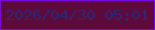 文字の大きさ：2、枠の色：7a05e6、背景の色：5d093a、文字の色：2c2879 無料ブログパーツのブログ時計