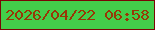 文字の大きさ：1、枠の色：7a0605、背景の色：43ce4a、文字の色：983706 無料ブログパーツのブログ時計