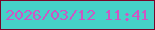 文字の大きさ：3、枠の色：7a0628、背景の色：46d2c8、文字の色：cd56c3 無料ブログパーツのブログ時計