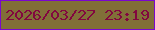 文字の大きさ：5、枠の色：7a07cf、背景の色：816f38、文字の色：82073f 無料ブログパーツのブログ時計